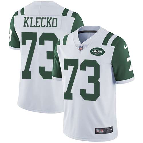 Men's Nike New York Jets #73 Joe Klecko White Vapor Untouchable Limited Player NFL Jersey