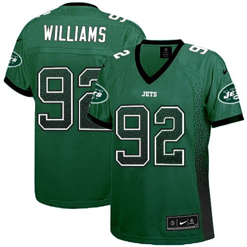 Women's Nike New York Jets #92 Leonard Williams Elite Green Drift Fashion NFL Jersey