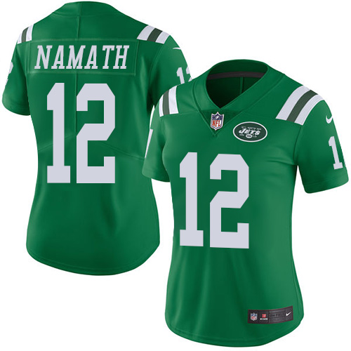 Women's Nike New York Jets #12 Joe Namath Limited Green Rush Vapor Untouchable NFL Jersey