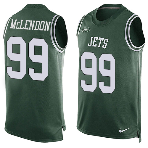 Men's Nike New York Jets #99 Steve McLendon Limited Green Player Name & Number Tank Top NFL Jersey