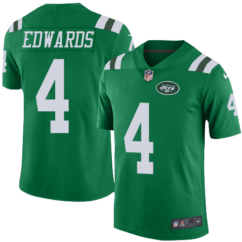 Men's Nike New York Jets #4 Lac Edwards Elite Green Rush Vapor Untouchable NFL Jersey