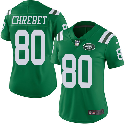 Women's Nike New York Jets #80 Wayne Chrebet Limited Green Rush Vapor Untouchable NFL Jersey