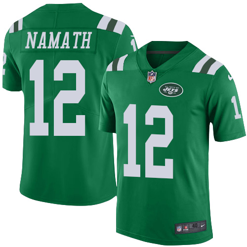 Men's Nike New York Jets #12 Joe Namath Elite Green Rush Vapor Untouchable NFL Jersey
