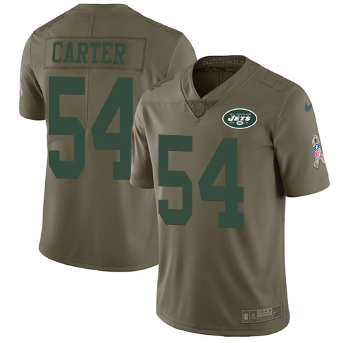 Men's Nike New York Jets #54 Bruce Carter Limited Olive 2017 Salute to Service NFL Jersey