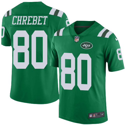 Men's Nike New York Jets #80 Wayne Chrebet Elite Green Rush Vapor Untouchable NFL Jersey