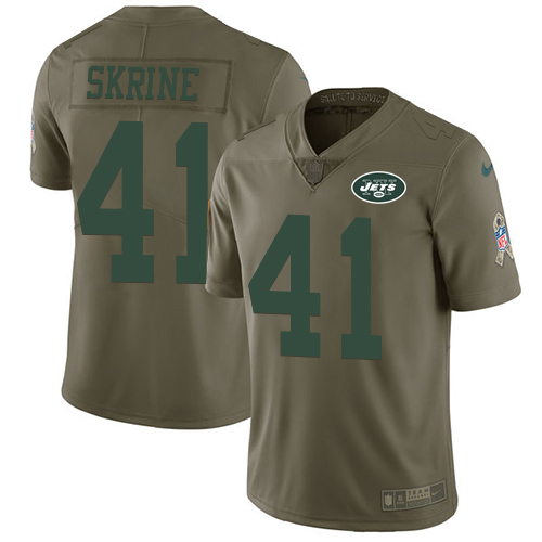 Youth Nike New York Jets #41 Buster Skrine Limited Olive 2017 Salute to Service NFL Jersey
