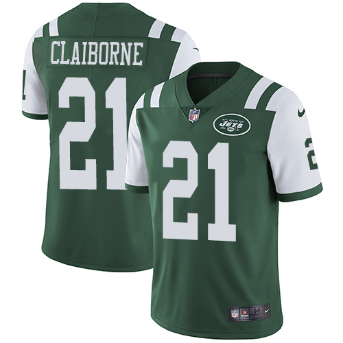 Men's Nike New York Jets #21 Morris Claiborne Green Team Color Vapor Untouchable Limited Player NFL Jersey