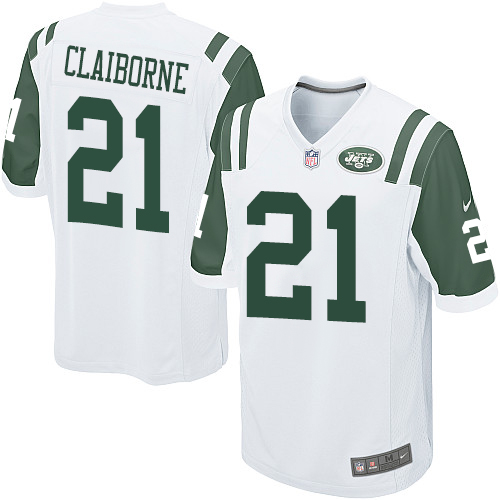 Men's Nike New York Jets #21 Morris Claiborne Game White NFL Jersey