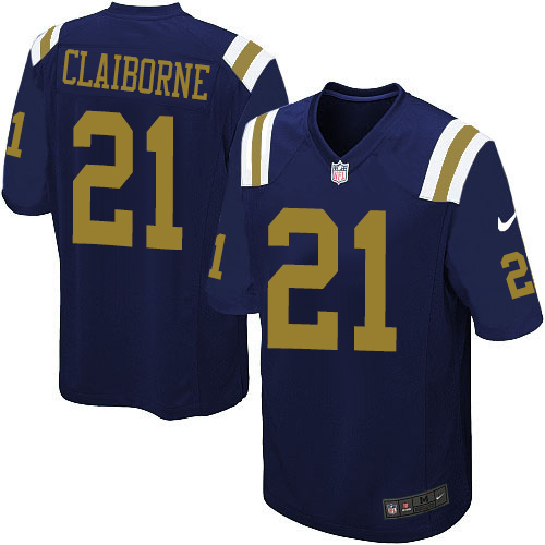 Men's Nike New York Jets #21 Morris Claiborne Limited Navy Blue Alternate NFL Jersey