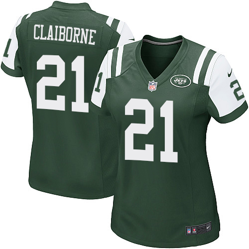 Women's Nike New York Jets #21 Morris Claiborne Game Green Team Color NFL Jersey