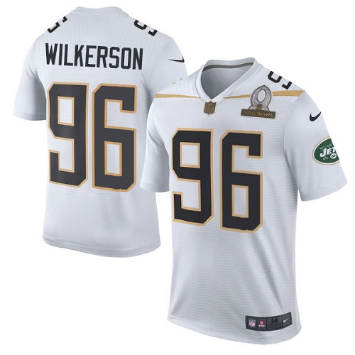 Men's Nike New York Jets #96 Muhammad Wilkerson Elite White Team Rice 2016 Pro Bowl NFL Jersey
