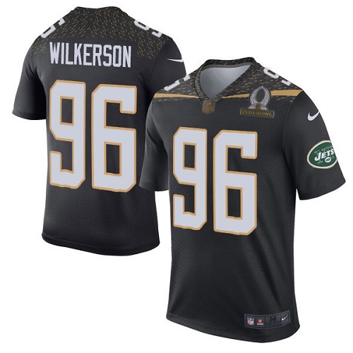 Men's Nike New York Jets #96 Muhammad Wilkerson Elite Black Team Irvin 2016 Pro Bowl NFL Jersey