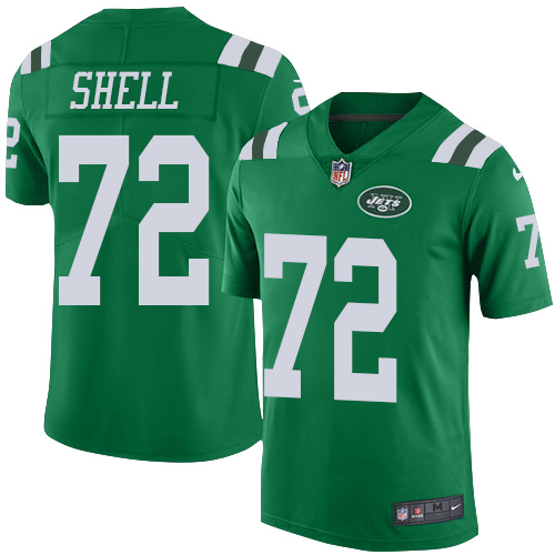Men's Nike New York Jets #72 Brandon Shell Limited Green Rush Vapor Untouchable NFL Jersey