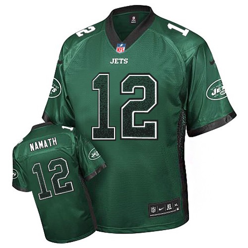 Men's Nike New York Jets #12 Joe Namath Elite Green Drift Fashion NFL Jersey