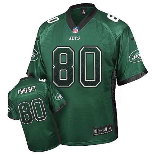 Men's Nike New York Jets #80 Wayne Chrebet Elite Green Drift Fashion NFL Jersey
