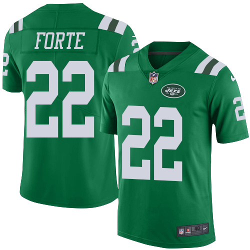 Men's Nike New York Jets #22 Matt Forte Elite Green Rush Vapor Untouchable NFL Jersey