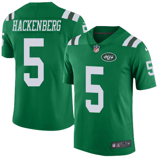 Men's Nike New York Jets #5 Christian Hackenberg Limited Green Rush Vapor Untouchable NFL Jersey