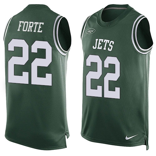 Men's Nike New York Jets #22 Matt Forte Limited Green Player Name & Number Tank Top NFL Jersey