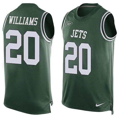 Men's Nike New York Jets #20 Marcus Williams Limited Green Player Name & Number Tank Top NFL Jersey