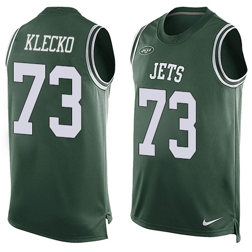 Men's Nike New York Jets #73 Joe Klecko Limited Green Player Name & Number Tank Top NFL Jersey