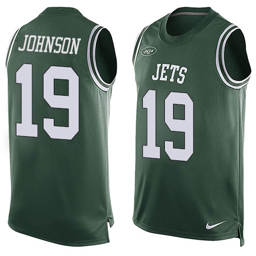 Men's Nike New York Jets #19 Keyshawn Johnson Limited Green Player Name & Number Tank Top NFL Jersey