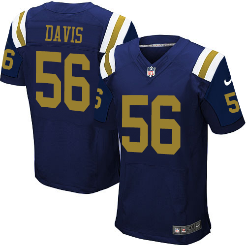 Men's Nike New York Jets #56 DeMario Davis Elite Navy Blue Alternate NFL Jersey