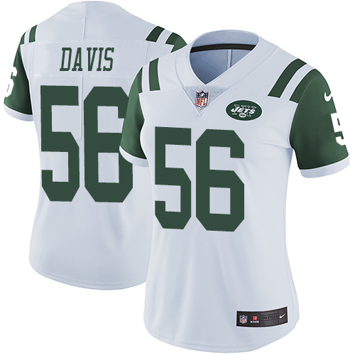Women's Nike New York Jets #56 DeMario Davis White Vapor Untouchable Limited Player NFL Jersey