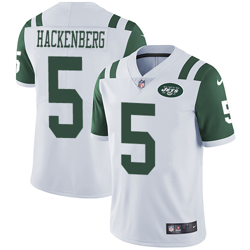 Men's Nike New York Jets #5 Christian Hackenberg White Vapor Untouchable Limited Player NFL Jersey
