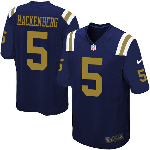 Men's Nike New York Jets #5 Christian Hackenberg Limited Navy Blue Alternate NFL Jersey