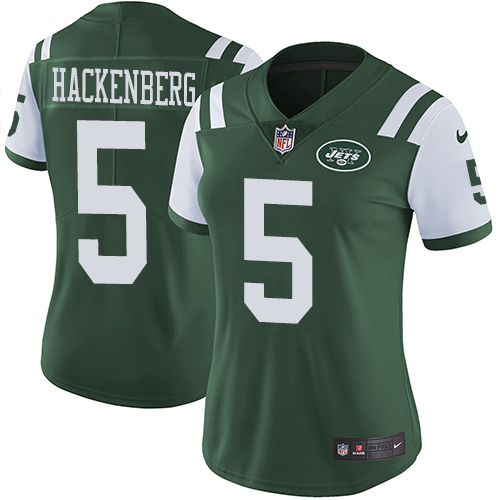 Women's Nike New York Jets #5 Christian Hackenberg Green Team Color Vapor Untouchable Elite Player NFL Jersey