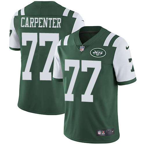 Men's Nike New York Jets #77 James Carpenter Green Team Color Vapor Untouchable Limited Player NFL Jersey