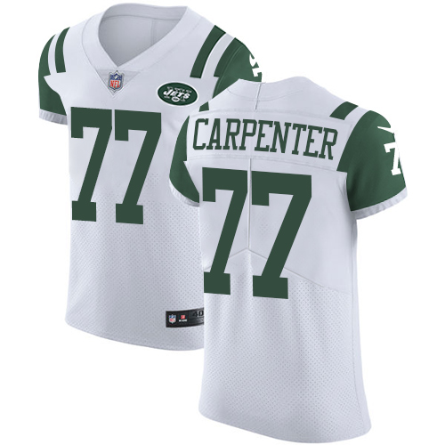 Men's Nike New York Jets #77 James Carpenter Elite White NFL Jersey