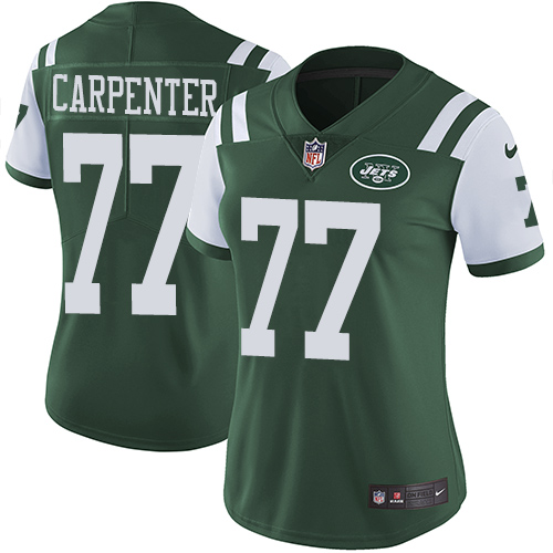 Women's Nike New York Jets #77 James Carpenter Green Team Color Vapor Untouchable Elite Player NFL Jersey