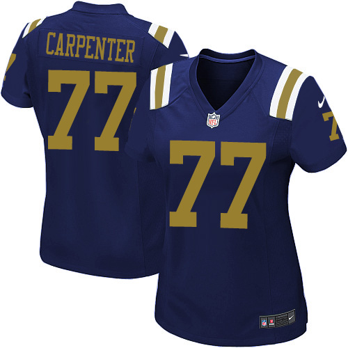 Women's Nike New York Jets #77 James Carpenter Elite Navy Blue Alternate NFL Jersey