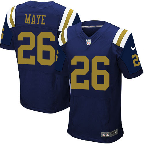 Men's Nike New York Jets #26 Marcus Maye Elite Navy Blue Alternate NFL Jersey