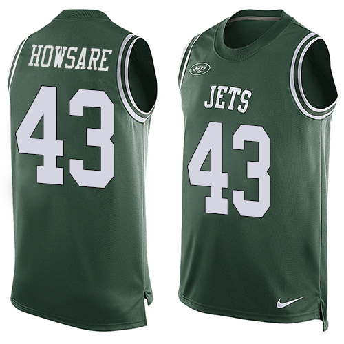 Men's Nike New York Jets #43 Julian Howsare Limited Green Player Name & Number Tank Top NFL Jersey