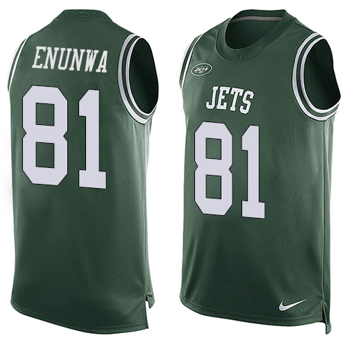 Men's Nike New York Jets #81 Quincy Enunwa Limited Green Player Name & Number Tank Top NFL Jersey