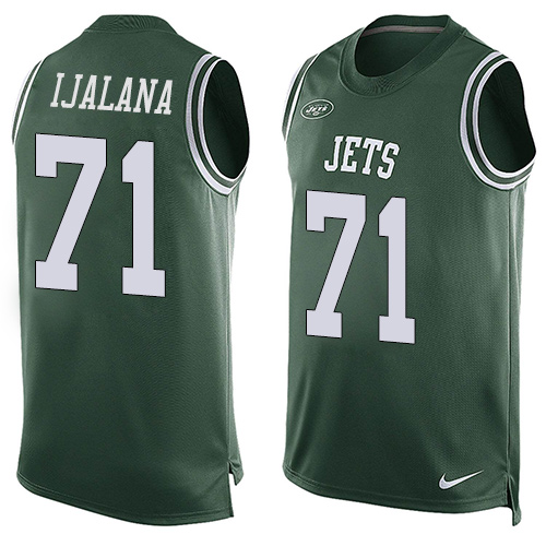 Men's Nike New York Jets #71 Ben Ijalana Limited Green Player Name & Number Tank Top NFL Jersey