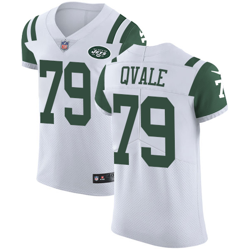 Men's Nike New York Jets #79 Brent Qvale Elite White NFL Jersey
