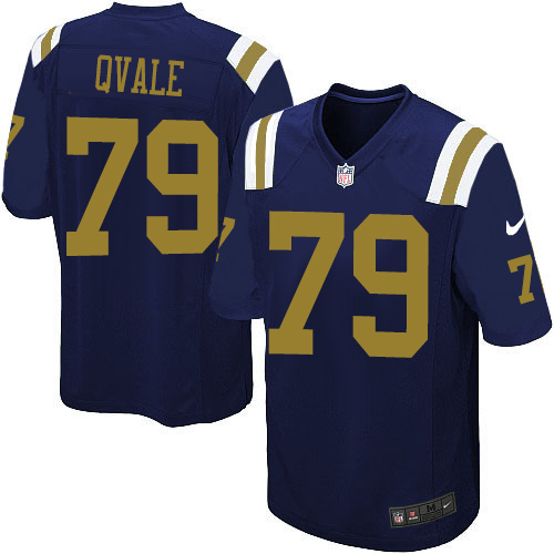 Youth Nike New York Jets #79 Brent Qvale Elite Navy Blue Alternate NFL Jersey