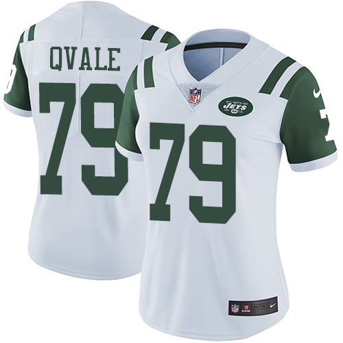 Women's Nike New York Jets #79 Brent Qvale White Vapor Untouchable Limited Player NFL Jersey