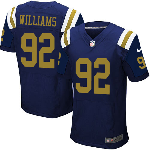 Men's Nike New York Jets #92 Leonard Williams Elite Navy Blue Alternate NFL Jersey