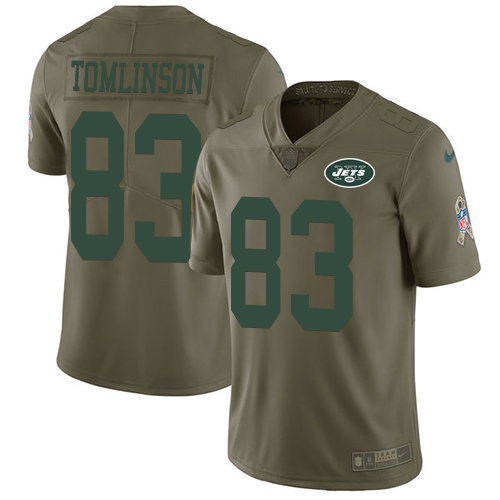 Men's Nike New York Jets #83 Eric Tomlinson Limited Olive 2017 Salute to Service NFL Jersey