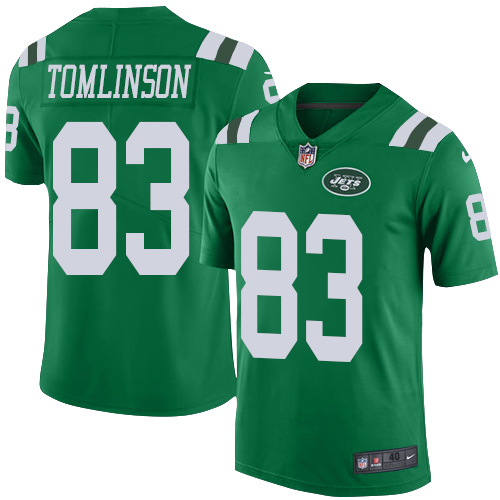 Men's Nike New York Jets #83 Eric Tomlinson Elite Green Rush Vapor Untouchable NFL Jersey