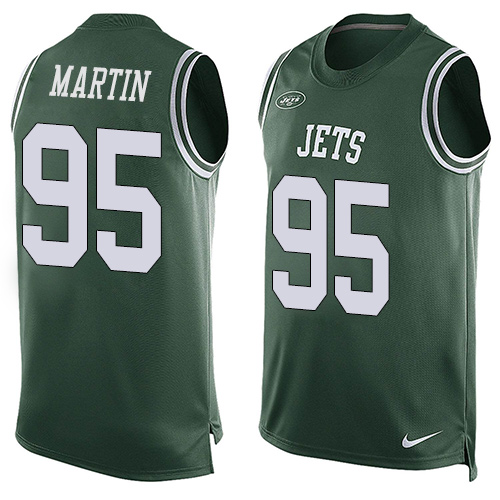 Men's Nike New York Jets #95 Josh Martin Limited Green Player Name & Number Tank Top NFL Jersey