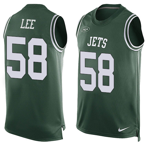 Men's Nike New York Jets #58 Darron Lee Limited Green Player Name & Number Tank Top NFL Jersey