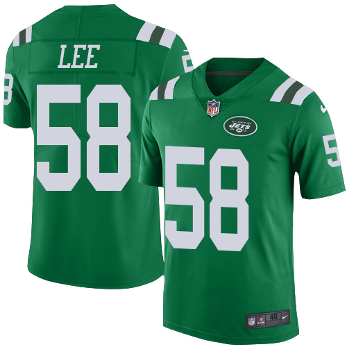 Men's Nike New York Jets #58 Darron Lee Elite Green Rush Vapor Untouchable NFL Jersey