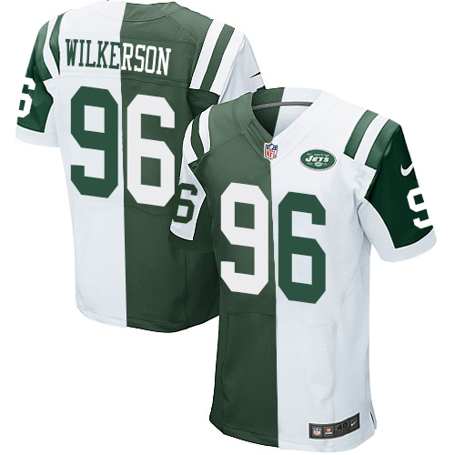 Men's Nike New York Jets #96 Muhammad Wilkerson Elite Green/White Split Fashion NFL Jersey