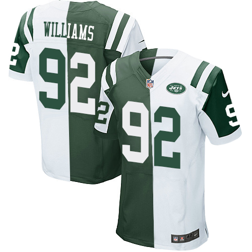 Men's Nike New York Jets #92 Leonard Williams Elite Green/White Split Fashion NFL Jersey