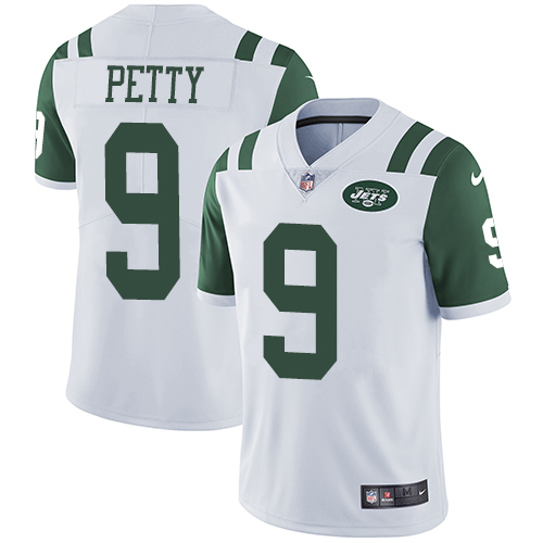 Men's Nike New York Jets #9 Bryce Petty White Vapor Untouchable Limited Player NFL Jersey